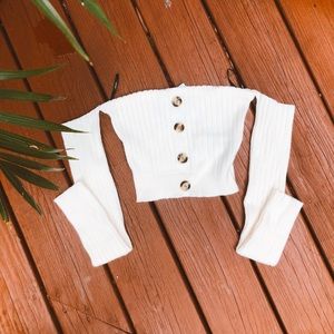 Copped Off-the-Shoulder Sweater